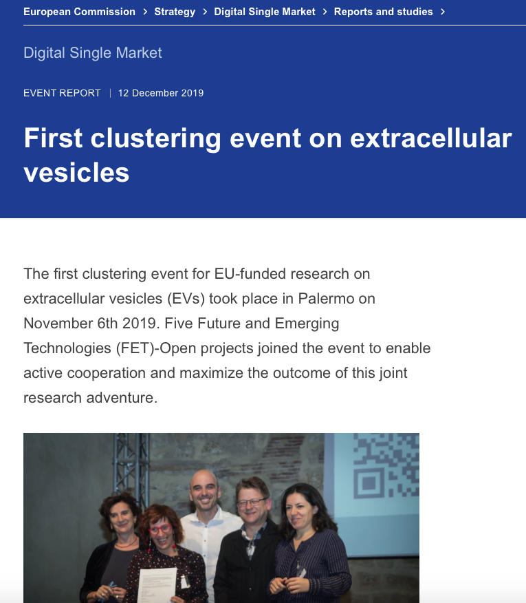 EU Portal-Event Report: First clustering event on extracellular vesicles